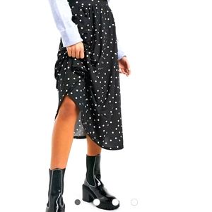 Polka Dot Midi Skirt with Pockets!